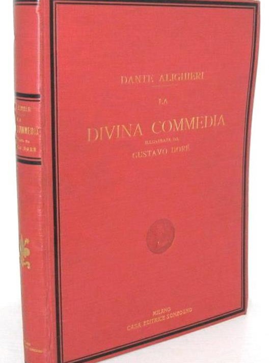 divina commedia di doré del 1943 tomo unico copertina rossa