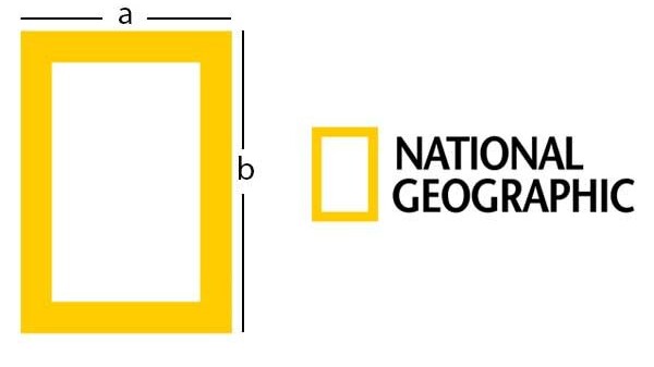 esempio di golden ratio per il logo di national geographic